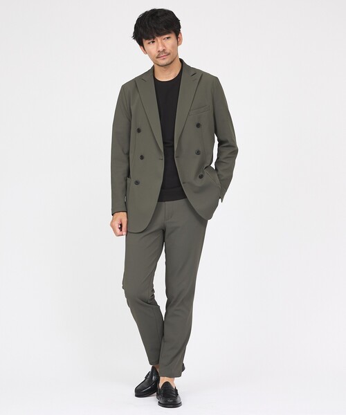 ABAHOUSE GRAY(アバハウスグレイ)の「【接触冷感/セットアップ対応】ナイロンジャガード ストレッチ ダブルジャケット(テーラードジャケット・メンズ・ブラック/ネイビー/カーキ・46/44/48/50)」の22枚目の写真