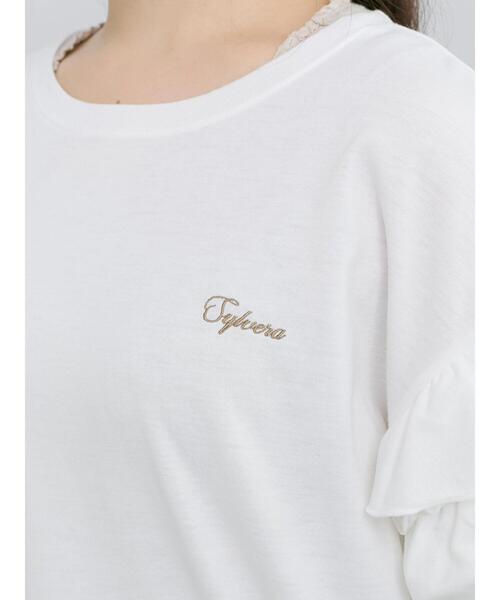 Samansa Mos2(サマンサ モスモス)の「【接触冷感/UVカット】フリル袖カットソー(Tシャツ/カットソー・レディース・ブルー/ブラック/オフホワイト/ピンク・F)」の10枚目の写真