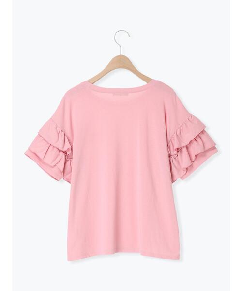 Samansa Mos2(サマンサ モスモス)の「【接触冷感/UVカット】フリル袖カットソー(Tシャツ/カットソー・レディース・ブルー/ブラック/オフホワイト/ピンク・F)」の15枚目の写真