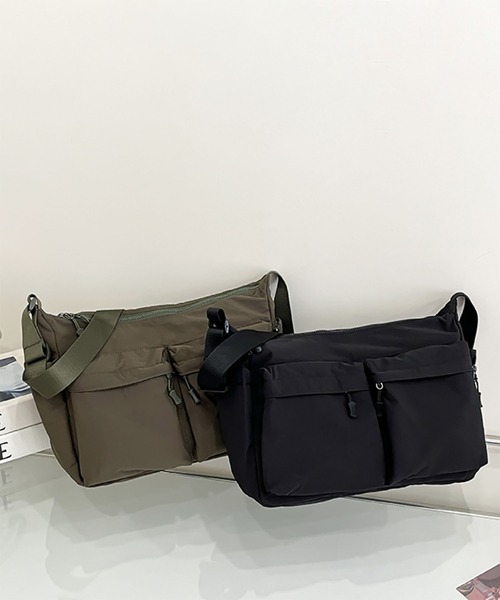 WESTBOY(ウエストボーイ)の「Y2K ツインポケット ナイロンショルダーバッグ WO26W2BG04(ショルダーバッグ・メンズ・グリーン/ブラック・FREE)」の14枚目の写真