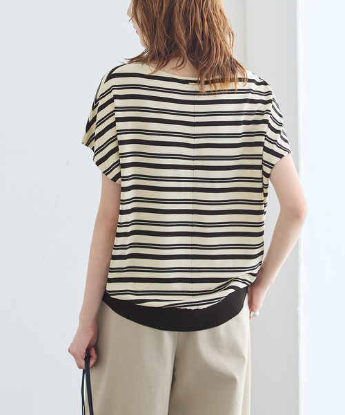 journal standard L'essage(ジャーナルスタンダードレサージュ)の「《接触冷感/ 手洗い可能》クールタッチVネックプルオーバー(ニット/セーター・レディース・ブラック系その他/ブラック/キャメル・FREE)」の21枚目の写真