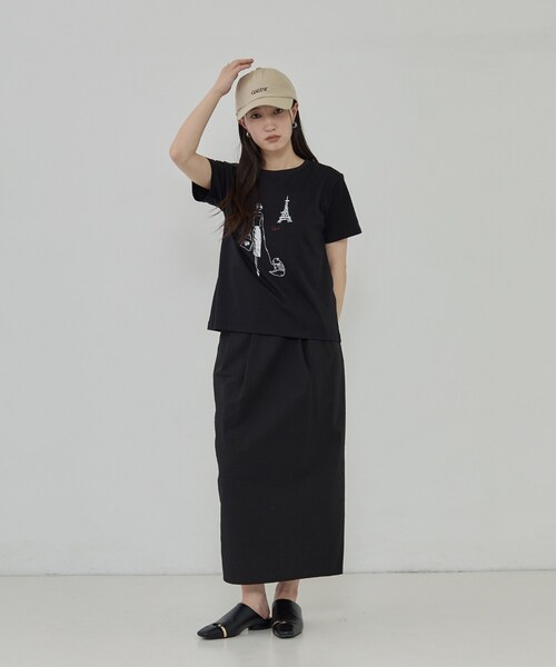GALLEST(ギャレスト)の「フレンチブルTシャツ(Tシャツ/カットソー・レディース・ホワイト/ブラック・38)」の6枚目の写真