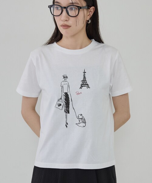 GALLEST(ギャレスト)の「フレンチブルTシャツ(Tシャツ/カットソー・レディース・ホワイト/ブラック・38)」の9枚目の写真