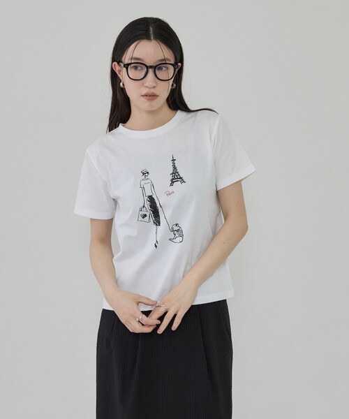 GALLEST(ギャレスト)の「フレンチブルTシャツ(Tシャツ/カットソー・レディース・ホワイト/ブラック・38)」の10枚目の写真