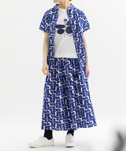 nop de nod（ノップドゥノッド）の「Ciel ローンユーカリプリントシャツ（シャツ/ブラウス・レディース・ダークグリーン/ダークブラウン/ダークブルー・M）」の9枚目の写真