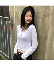 トゥルアVネックロングスリーブTシャツ（3カラー）