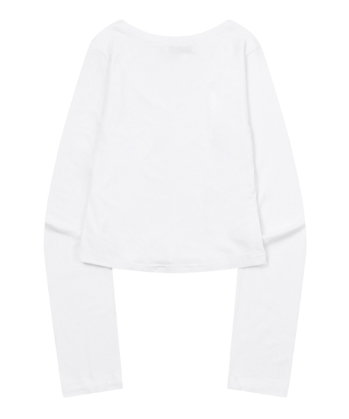 MUCENT（ムセント）の「トゥルアVネックロングスリーブTシャツ（3カラー）（Tシャツ/カットソー・レディース・ホワイト/ブラック/カーキ・FREE）」の4枚目の写真