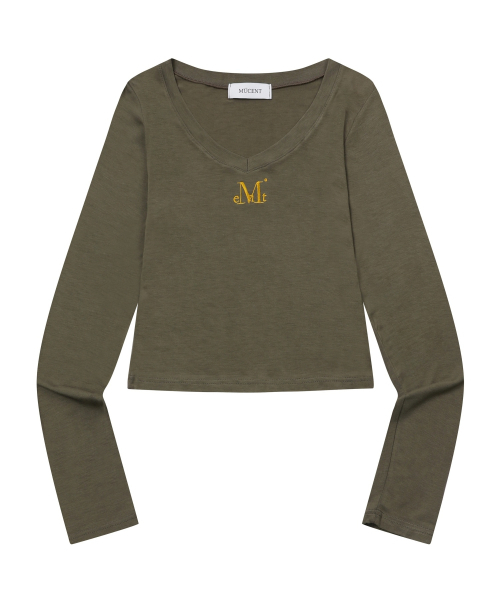 MUCENT（ムセント）の「トゥルアVネックロングスリーブTシャツ（3カラー）（Tシャツ/カットソー・レディース・ホワイト/ブラック/カーキ・FREE）」の10枚目の写真