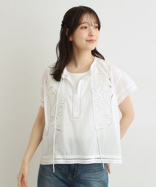 LAURA ASHLEY(ローラアシュレイ)の「【洗える/コットン100%】カットワークレースブラウス(シャツ/ブラウス・レディース・ブラック/オフホワイト・38)」の15枚目の写真