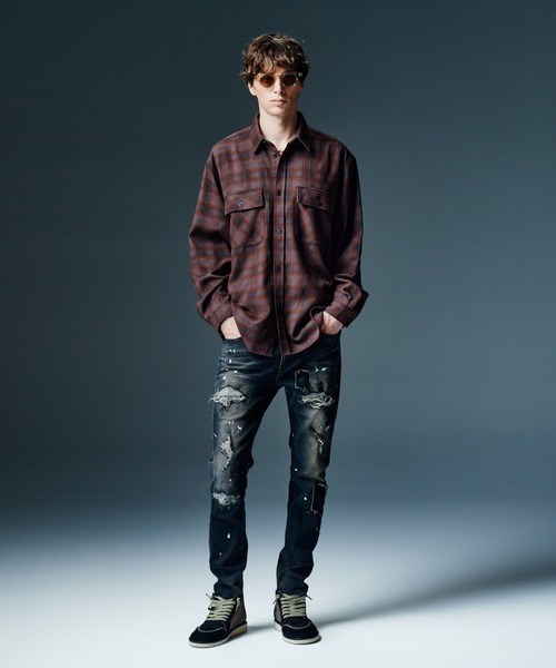 glamb（グラム）の「Leather Mid-Cut Sneakers / レザーミッドカットスニーカー（スニーカー・メンズ・ブラック/カーキ・25/26/27/28）」の7枚目の写真