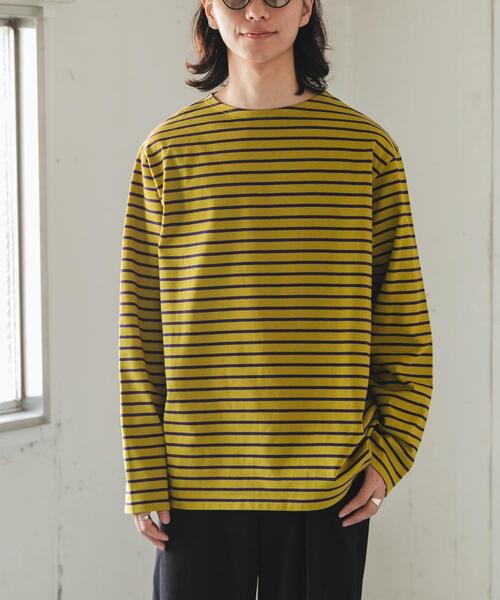 FORK&SPOON（フォークアンドスプーン）の「FORK&SPOON　ボートネックボーダー（Tシャツ/カットソー・メンズ・グリーン系その他/ブラウン系その他/イエロー系その他・5/4）」の6枚目の写真