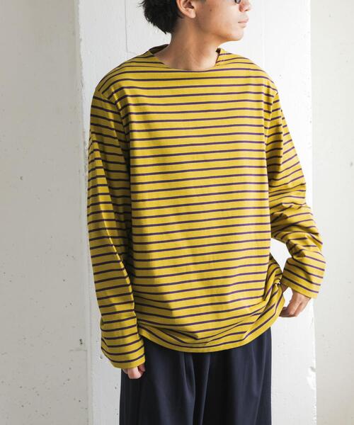 FORK&SPOON（フォークアンドスプーン）の「FORK&SPOON　ボートネックボーダー（Tシャツ/カットソー・メンズ・グリーン系その他/ブラウン系その他/イエロー系その他・5/4）」の11枚目の写真
