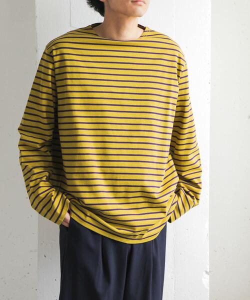 FORK&SPOON（フォークアンドスプーン）の「FORK&SPOON　ボートネックボーダー（Tシャツ/カットソー・メンズ・グリーン系その他/ブラウン系その他/イエロー系その他・5/4）」の15枚目の写真