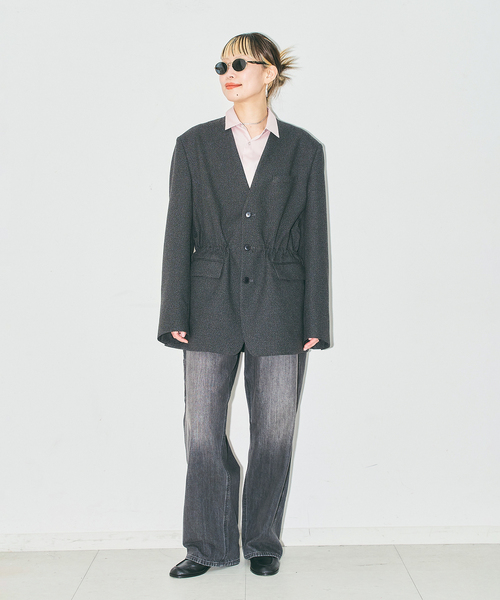 CITYSHOP(シティーショップ)の「TWEED 2WAY ジャケット(その他アウター・レディース・ブラウン/チャコールグレー・38/36)」の6枚目の写真