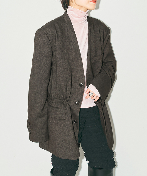 CITYSHOP(シティーショップ)の「TWEED 2WAY ジャケット(その他アウター・レディース・ブラウン/チャコールグレー・38/36)」の7枚目の写真