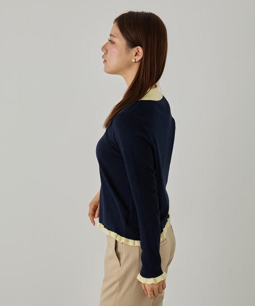 MAGASIN DE MODE Chou Chou（マガジンデモードシュシュ）の「【MAGASIN DE MODE Chou Chou】ニットポロシャツ SNF（ニット/セーター・レディース・アイボリー/ブラック/グレー・FREE）」の6枚目の写真