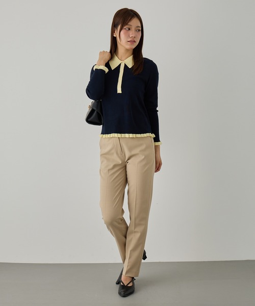 MAGASIN DE MODE Chou Chou（マガジンデモードシュシュ）の「【MAGASIN DE MODE Chou Chou】ニットポロシャツ SNF（ニット/セーター・レディース・アイボリー/ブラック/グレー・FREE）」の8枚目の写真
