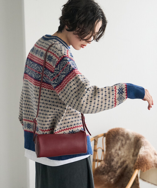 FREAK'S STORE(フリークスストア)の「レザレットワンハンドルバッグ/ショルダーバッグ(ショルダーバッグ・レディース・ブラック/ワインレッド・ONE SIZE)」の3枚目の写真