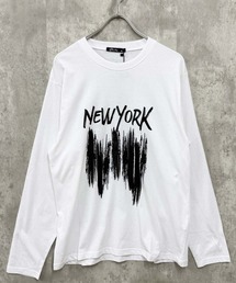 SHISKY（シスキー）の「プリントちょいショート丈ゆるロンT（Tシャツ/カットソー）」