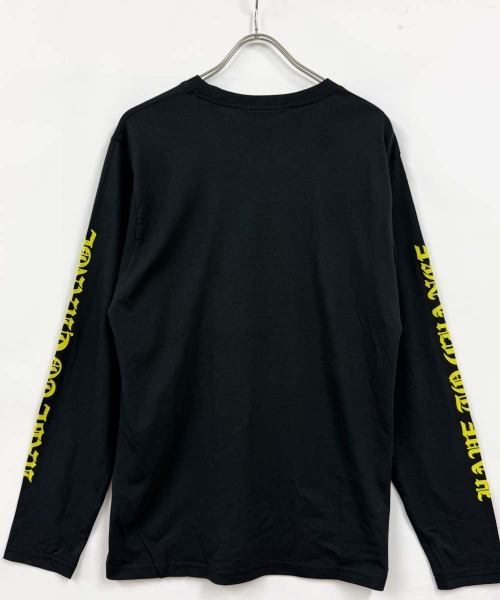 SHISKY(シスキー)の「プリントちょいショート丈ゆるロンT(Tシャツ/カットソー・メンズ・ネイビー/ブラック/オートミール/オフホワイト/チャコールグレー/ブラック系1/ホワイト系1/杢グレー・XL/L/M)」の9枚目の写真