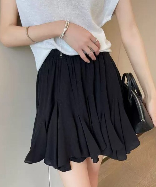 Vipoa(ヴィポア)の「Fairy frill mini skirt(スカート・レディース・ブラック/ホワイト・FREE)」の2枚目の写真