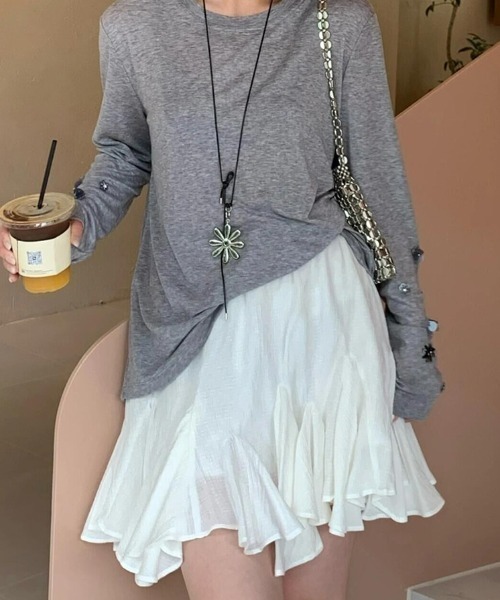 Vipoa(ヴィポア)の「Fairy frill mini skirt(スカート・レディース・ブラック/ホワイト・FREE)」の15枚目の写真