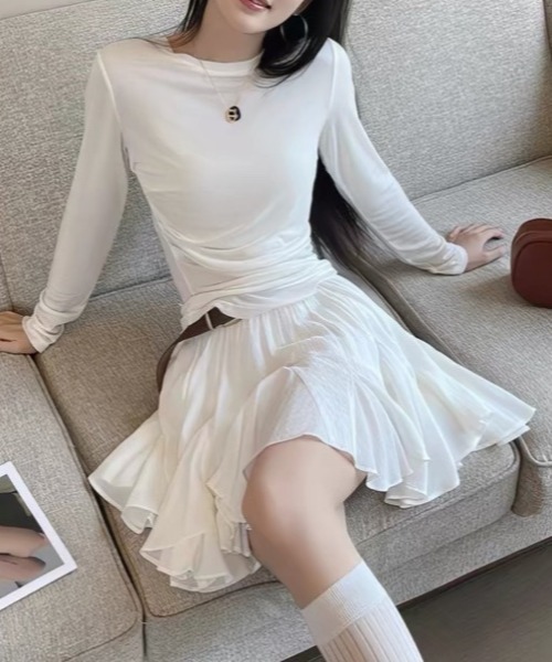 Vipoa(ヴィポア)の「Fairy frill mini skirt(スカート・レディース・ブラック/ホワイト・FREE)」の17枚目の写真