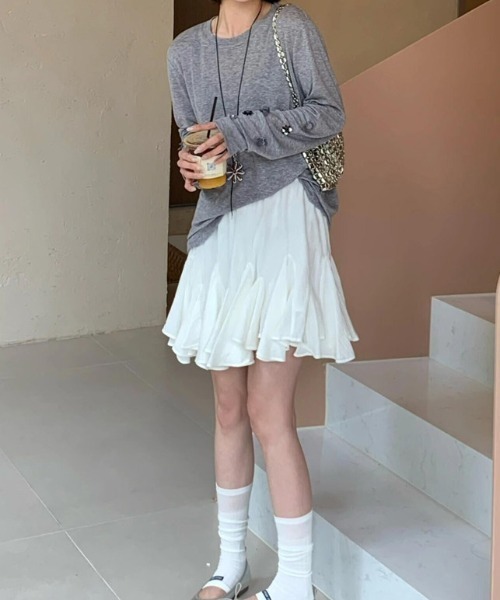 Vipoa(ヴィポア)の「Fairy frill mini skirt(スカート・レディース・ブラック/ホワイト・FREE)」の10枚目の写真