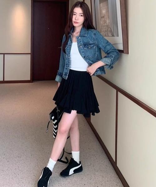 Vipoa(ヴィポア)の「Fairy frill mini skirt(スカート・レディース・ブラック/ホワイト・FREE)」の7枚目の写真
