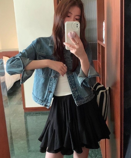 Vipoa(ヴィポア)の「Fairy frill mini skirt(スカート・レディース・ブラック/ホワイト・FREE)」の13枚目の写真