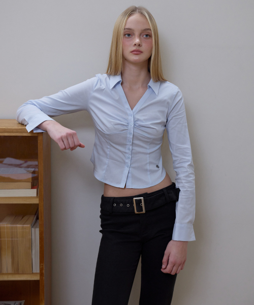 ROSEFRANTZ（ロゼフランツ）の「Ruched Front Slim Shirt [Sky Blue]（シャツ/ブラウス・レディース・スカイブルー・SMALL/MEDIUM）」の11枚目の写真