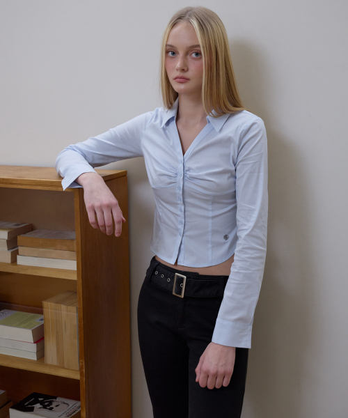 ROSEFRANTZ（ロゼフランツ）の「Ruched Front Slim Shirt [Sky Blue]（シャツ/ブラウス・レディース・スカイブルー・SMALL/MEDIUM）」の12枚目の写真