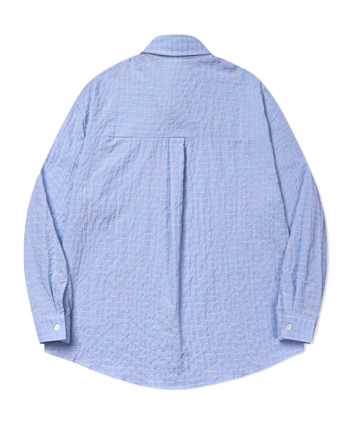 GRAYBLVD（グレイブラバット）の「デイベン シアサッカーチェックシャツ（ブルー）（シャツ/ブラウス・レディース・その他・MEDIUM/LARGE）」の4枚目の写真