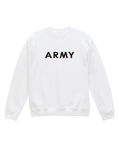 Ol' Basics(オールベーシックス)の「Ol' Basics(オール・ベーシックス) トレーナー スウェット ARMY ロゴ プリント 裏毛 トップス レディース ユニセックス(スウェット・レディース・ホワイト/ネイビー/ミックスグレー/スミクロ・S)」の2枚目の写真
