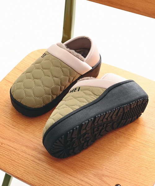 MEI(メイ)の「MEI メイ PLATFORM QUILTING MOC SHOES 2WAY プラットフォーム 厚底 キルティング モックシューズ / Lady’s(スリッポン・レディース・ブラック/ブラウン/グレイッシュベージュ/ピンク・S/L/M)」の4枚目の写真