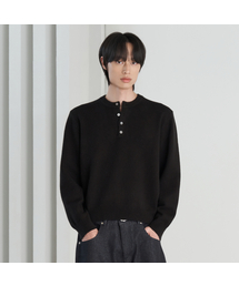 26 FW ウォッシャブル ソフトタッチ ヘンリーネック クロップドニット(5カラー)