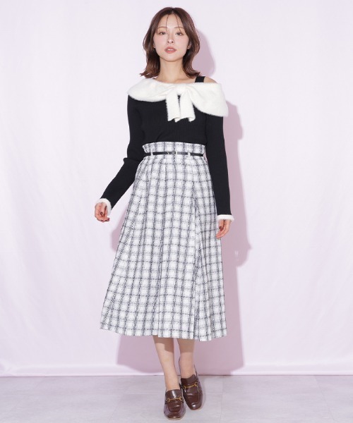 JILL by JILL STUART(ジルバイジルスチュアート)の「フェザーアシメリボンニット(ニット/セーター・レディース・ブラック/ピンク/ホワイト・FREE)」の13枚目の写真