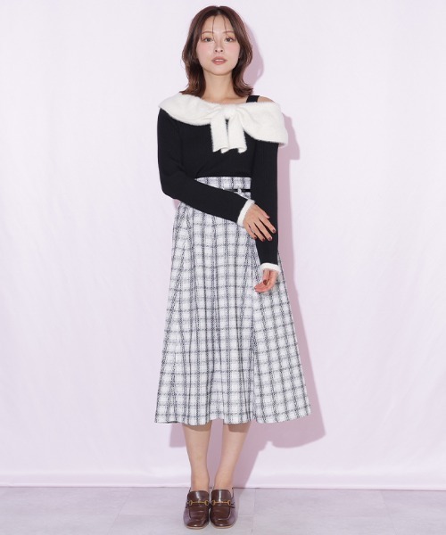 JILL by JILL STUART(ジルバイジルスチュアート)の「フェザーアシメリボンニット(ニット/セーター・レディース・ブラック/ピンク/ホワイト・FREE)」の14枚目の写真