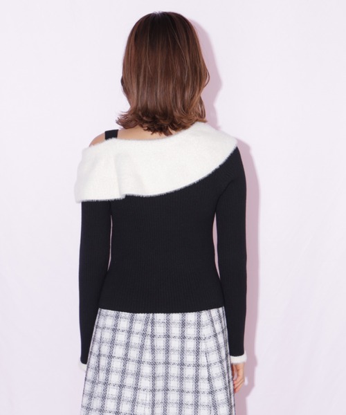JILL by JILL STUART(ジルバイジルスチュアート)の「フェザーアシメリボンニット(ニット/セーター・レディース・ブラック/ピンク/ホワイト・FREE)」の16枚目の写真