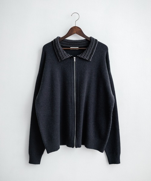 Rocky Monroe（ロッキーモンロー）の「オーバーサイズカラーラペルドライバーズニットジャケット（ニット/セーター・メンズ・チャコール/ブラウン/ブラック・M/L/XL）」の22枚目の写真