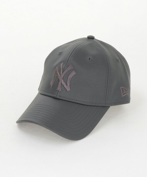 9TWENTY NEWERA キャップデコ <チャコールグレー> 別注】＜NEW ERA＞9TWENTY レザーライク キャップ（キャップ）｜NEW