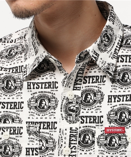 HYSTERIC GLAMOUR（ヒステリックグラマー）の「HYSTERIC PRIDE総柄 長袖ワークSH（シャツ/ブラウス・メンズ・ホワイト系その他/ブラック系その他・SMALL/MEDIUM/LARGE）」の9枚目の写真