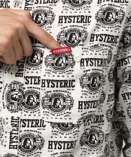 HYSTERIC GLAMOUR（ヒステリックグラマー）の「HYSTERIC PRIDE総柄 長袖ワークSH（シャツ/ブラウス・メンズ・ホワイト系その他/ブラック系その他・SMALL/MEDIUM/LARGE）」の11枚目の写真