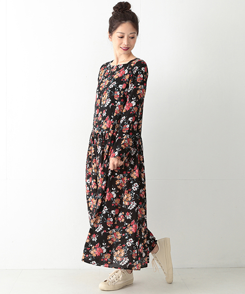 Demi Luxe Beams デミルクス ビームス の Demi Luxe Beams フラワープリント ギャザーワンピース ワンピース Wear Demi Luxe Beams デミルクス ビームス の Demi Luxe Beams フラワープリント ギャザーワンピース ワンピース Wear