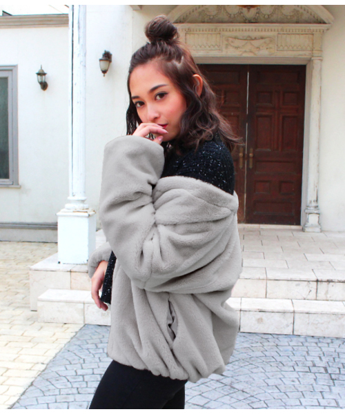 Chille anap（チルアナップ）の「ボアバルーンコート（その他アウター・レディース・ピンク/グレー/ブラック・FREE）」の16枚目の写真