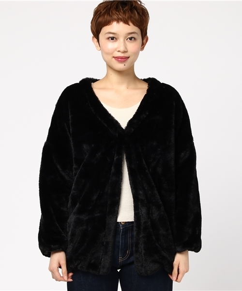 Chille anap（チルアナップ）の「ボアバルーンコート（その他アウター・レディース・ピンク/グレー/ブラック・FREE）」の4枚目の写真