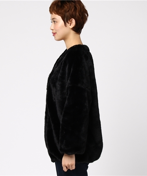 Chille anap（チルアナップ）の「ボアバルーンコート（その他アウター・レディース・ピンク/グレー/ブラック・FREE）」の5枚目の写真