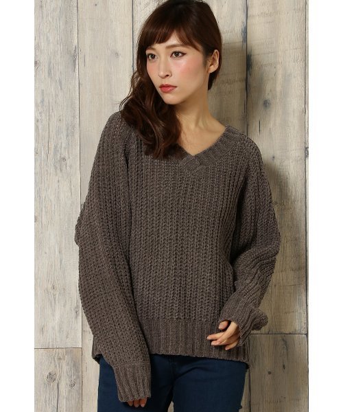 VENCEEXCHANGE（ヴァンスエクスチェンジ）の「カサネＶモールプルオーバー（ニット/セーター・レディース・オフホワイト/グレー/ブラック/スカイブルー/ピンク・MEDIUM）」の3枚目の写真