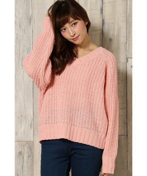 VENCEEXCHANGE（ヴァンスエクスチェンジ）の「カサネＶモールプルオーバー（ニット/セーター・レディース・オフホワイト/グレー/ブラック/スカイブルー/ピンク・MEDIUM）」の5枚目の写真