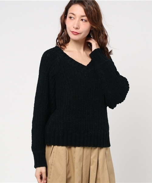 VENCEEXCHANGE（ヴァンスエクスチェンジ）の「カサネＶモールプルオーバー（ニット/セーター・レディース・オフホワイト/グレー/ブラック/スカイブルー/ピンク・MEDIUM）」の14枚目の写真